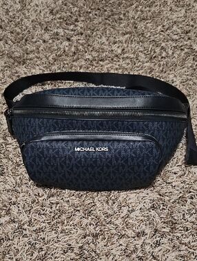 Michael Kors Dark Blue MK Logo Belt Bag